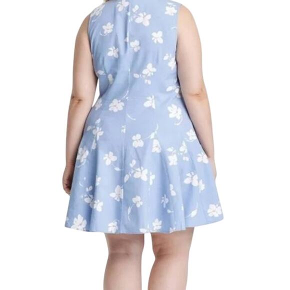 New Universal Thread Women's Blue and White Floral Button-Front Mini Sundress XL - Picture 2 of 7